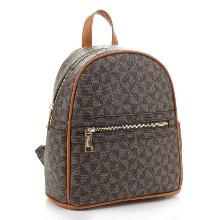 Geometric Monogram Designer Backpack