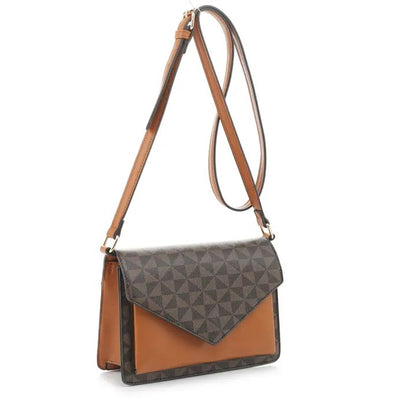 Geometric Monogram Designer Envelope Flap Crossbody