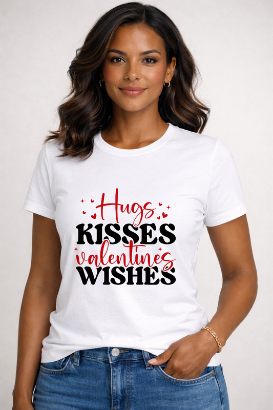 Hug and Kisses Valentine Crewneck Tee