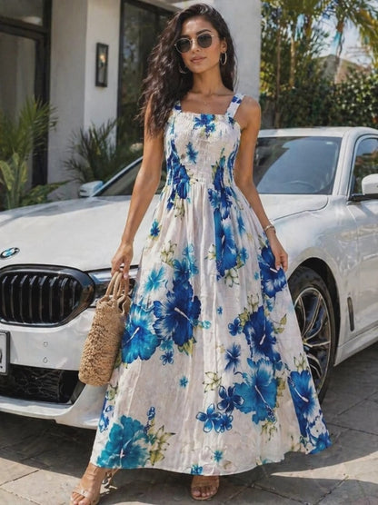 Floral Smocked Midi Dress